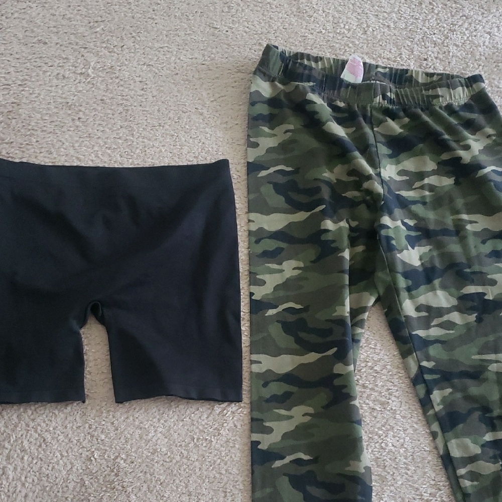 Camouflage and Black Short Leggings